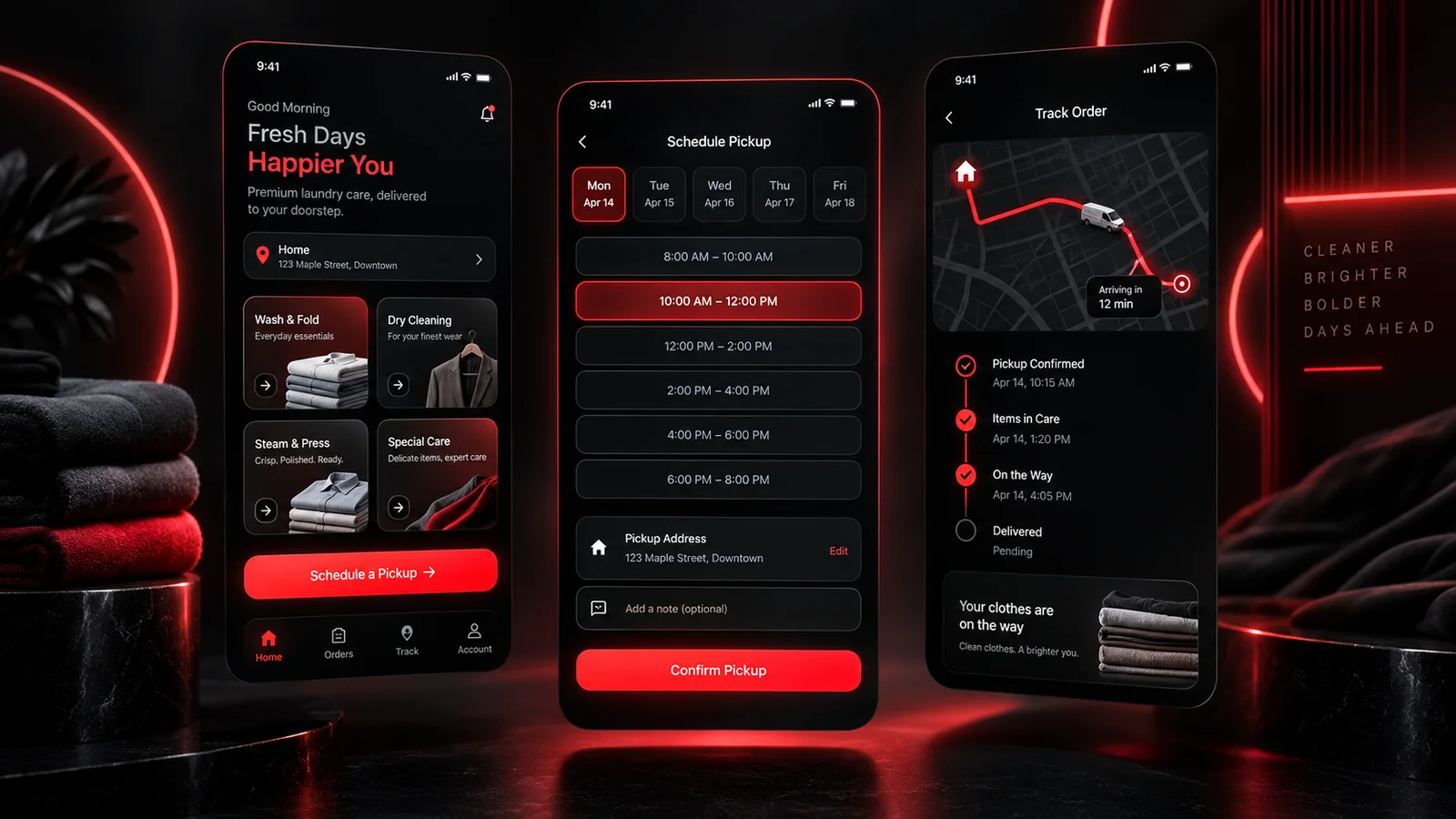 Laundrix Laundry Service App interface